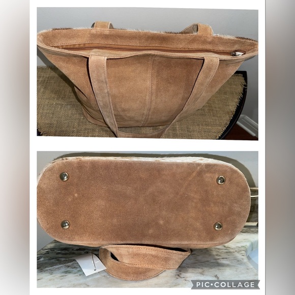 David Jeffery Cow Hide Shoulder Bag Tote - Picture 9 of 14